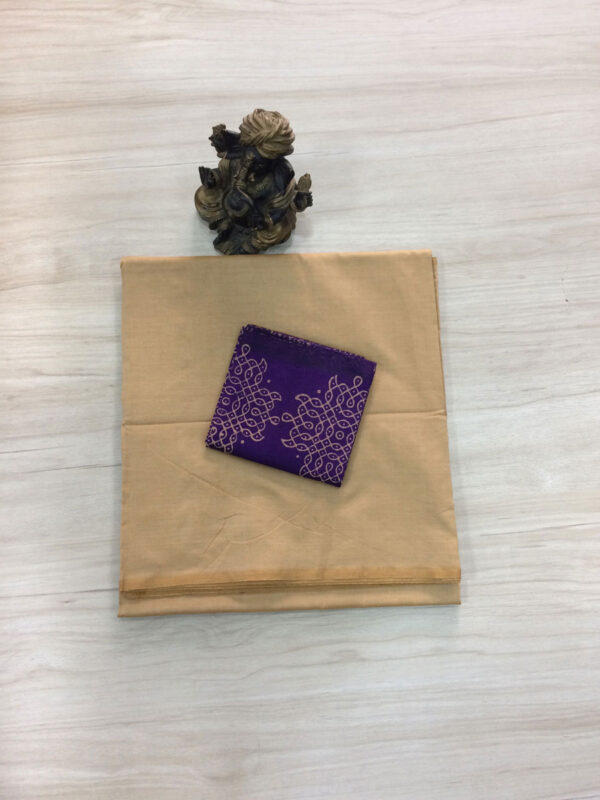 southcottonmix plain saree with contrast blouse PCP037